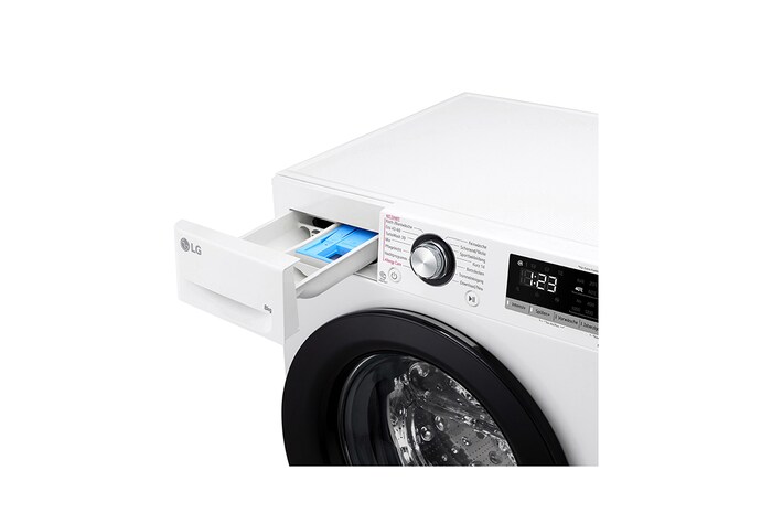 LG Waschmaschine Weiß (A, 8 kg, 1.360 U./Min.) mit AI DD® & TurboWash®360° | F4WV4085, F4WV4085