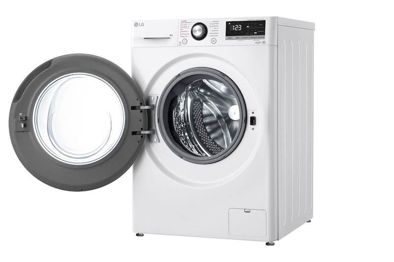 LG Waschmaschine Weiß (A, 8 kg, 1.360 U./Min.) mit AI DD® & TurboWash®360° | F4WV4085, F4WV4085