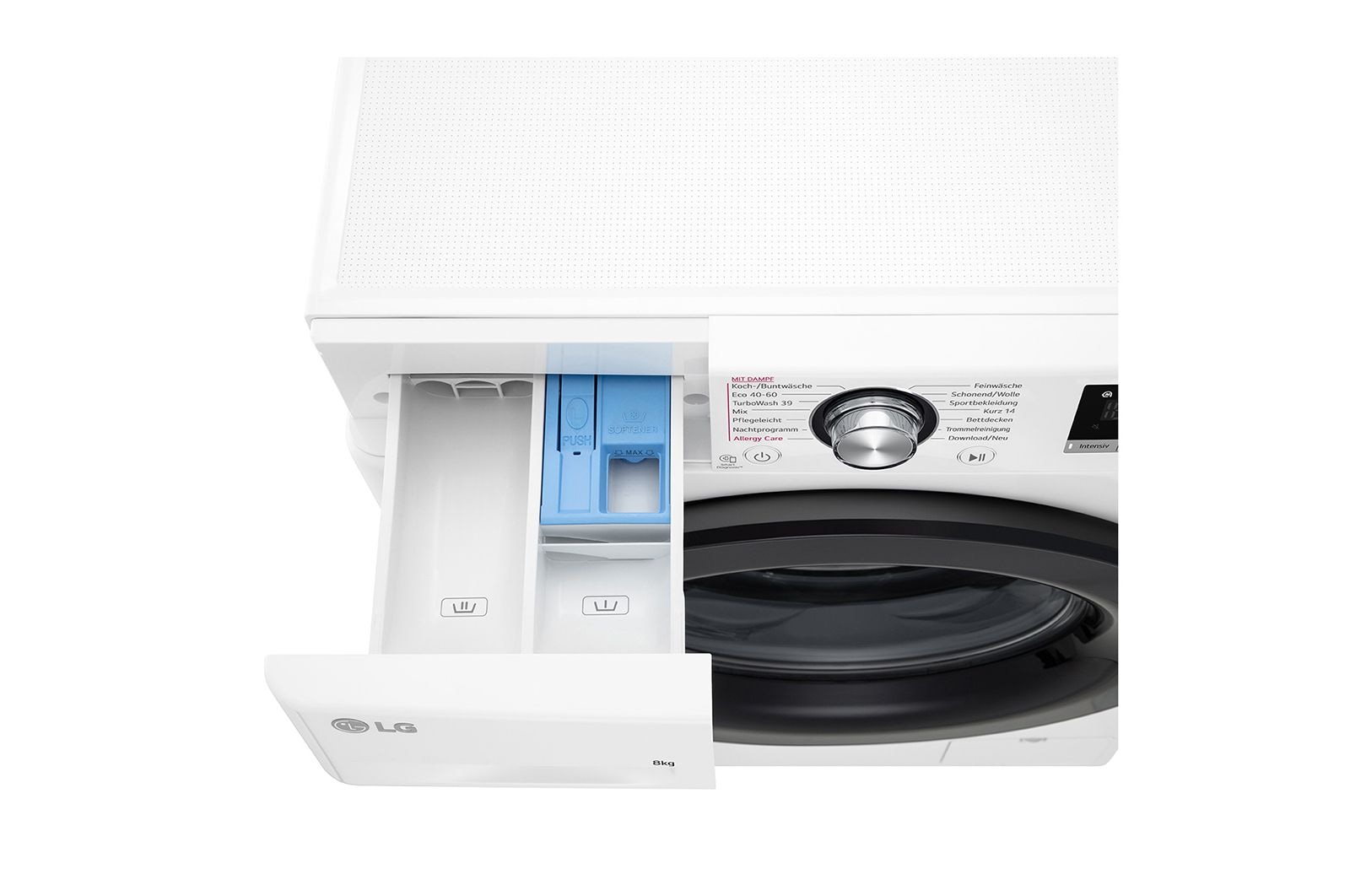 LG Waschmaschine Weiß (A, 8 kg, 1.360 U./Min.) mit AI DD® & TurboWash®360° | F4WV4085, F4WV4085