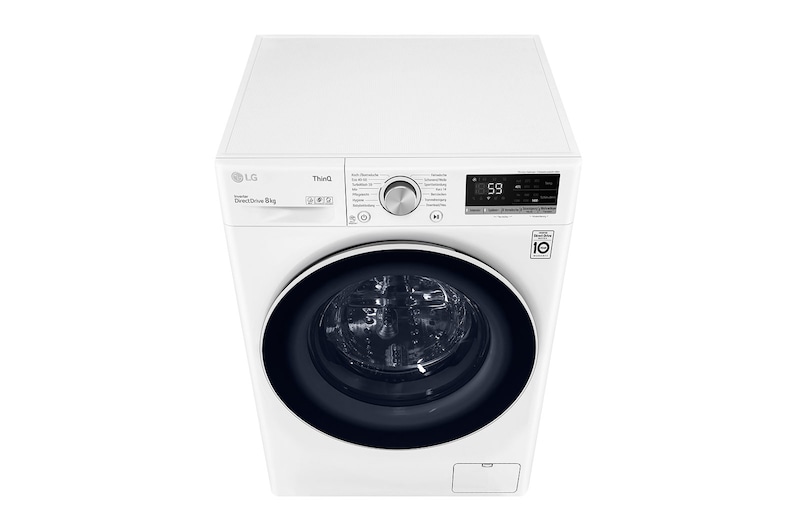 LG Waschmaschine mit 8 kg Kapazität | Energieeffizienzklasse B | 1.400 U./Min. | Weiß mit weißem Bullaugenring | F4WV408S0B , F4WV408S0B