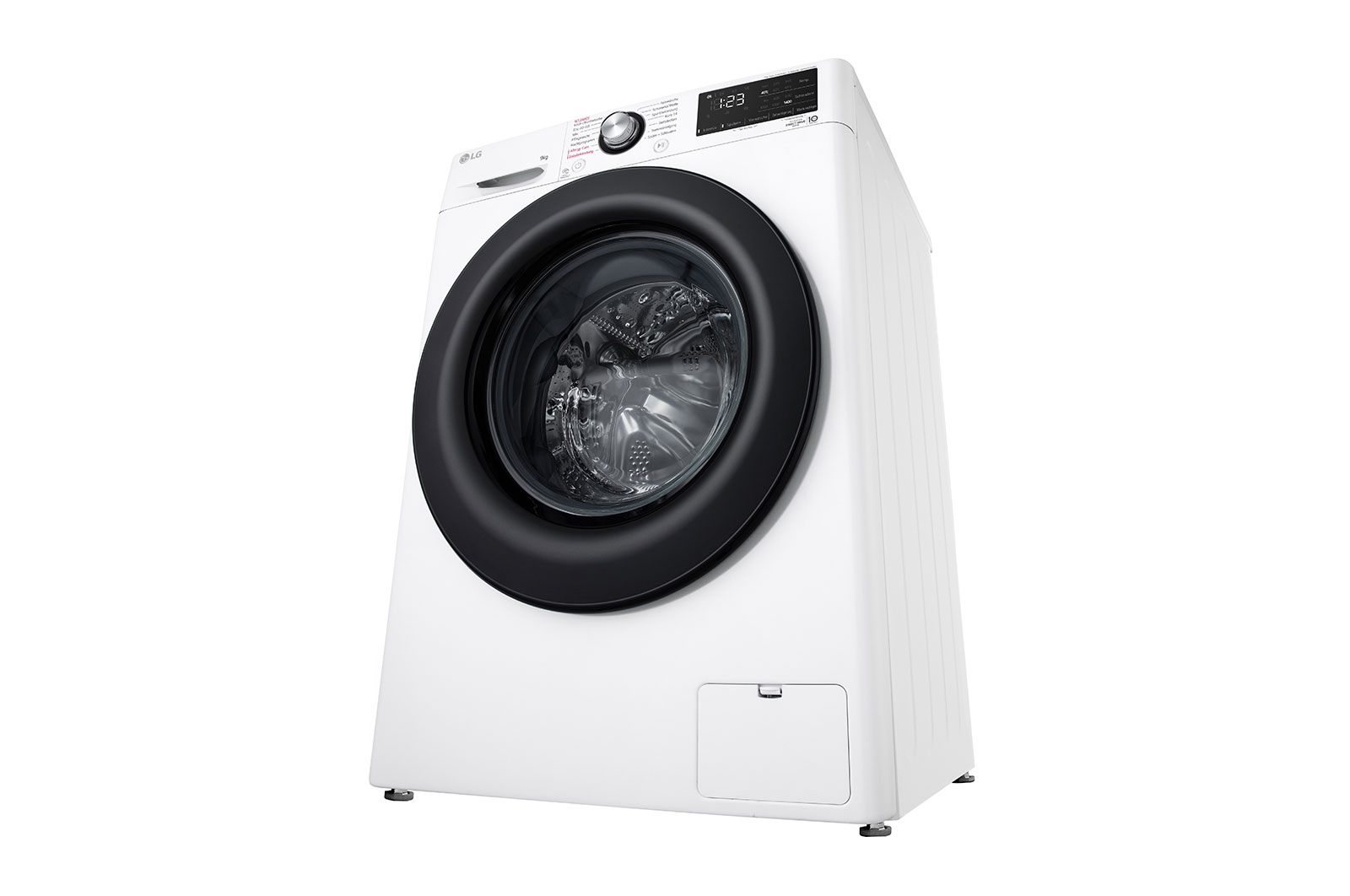 LG Waschmaschine mit 9 kg Kapazität | Energieeffizienzklasse A | 1.400 U./Min. | Weiß mit schwarzem Bullaugenring | F4WV4095, F4WV4095