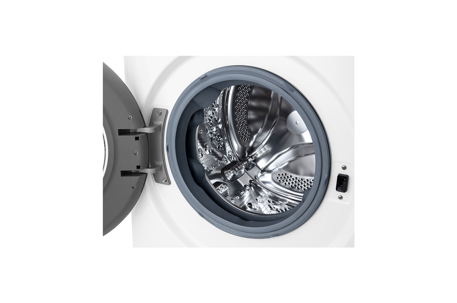 LG Waschmaschine mit 9 kg Kapazität | Energieeffizienzklasse A | 1.400 U./Min. | Weiß mit schwarzem Bullaugenring | F4WV4095, F4WV4095
