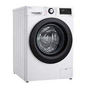 LG Waschmaschine mit 9 kg Kapazität | Energieeffizienzklasse A | 1.400 U./Min. | Weiß mit schwarzem Bullaugenring | F4WV4095, F4WV4095