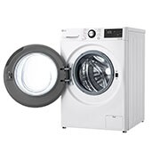 LG Waschmaschine mit 9 kg Kapazität | Energieeffizienzklasse A | 1.400 U./Min. | Weiß mit schwarzem Bullaugenring | F4WV4095, F4WV4095