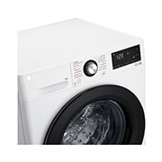 LG Waschmaschine mit 9 kg Kapazität | Energieeffizienzklasse A | 1.400 U./Min. | Weiß mit schwarzem Bullaugenring | F4WV4095, F4WV4095