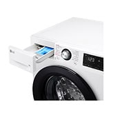 LG Waschmaschine mit 9 kg Kapazität | Energieeffizienzklasse A | 1.400 U./Min. | Weiß mit schwarzem Bullaugenring | F4WV4095, F4WV4095