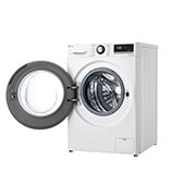 LG Waschmaschine mit 10,5 kg Kapazität | Energieeffizienzklasse A | 1.400 U./Min. | Weiß mit schwarzem Bullaugenring | F4WV40X5, F4WV40X5