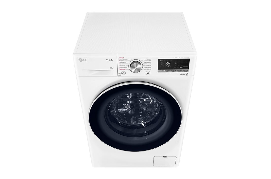 LG Waschmaschine (8 kg, 1.400 U./Min., EEK A) mit weißem Bullaugenring | F4WV5080, F4WV5080