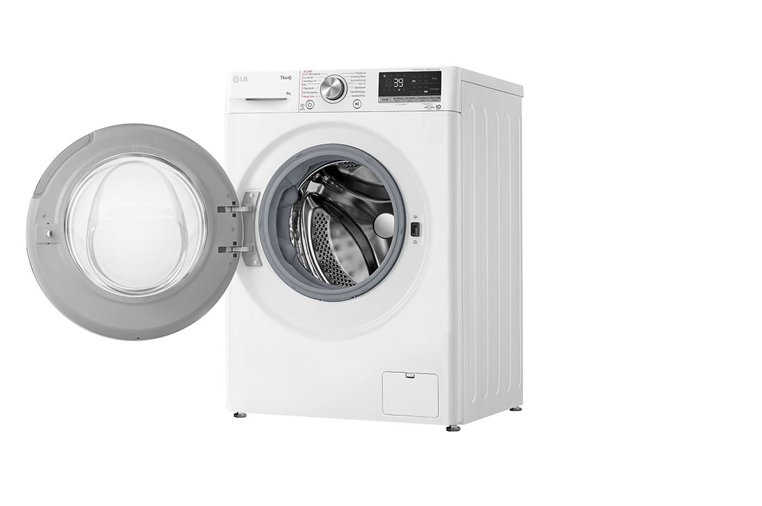LG Waschmaschine (8 kg, 1.400 U./Min., EEK A) mit weißem Bullaugenring | F4WV5080, F4WV5080