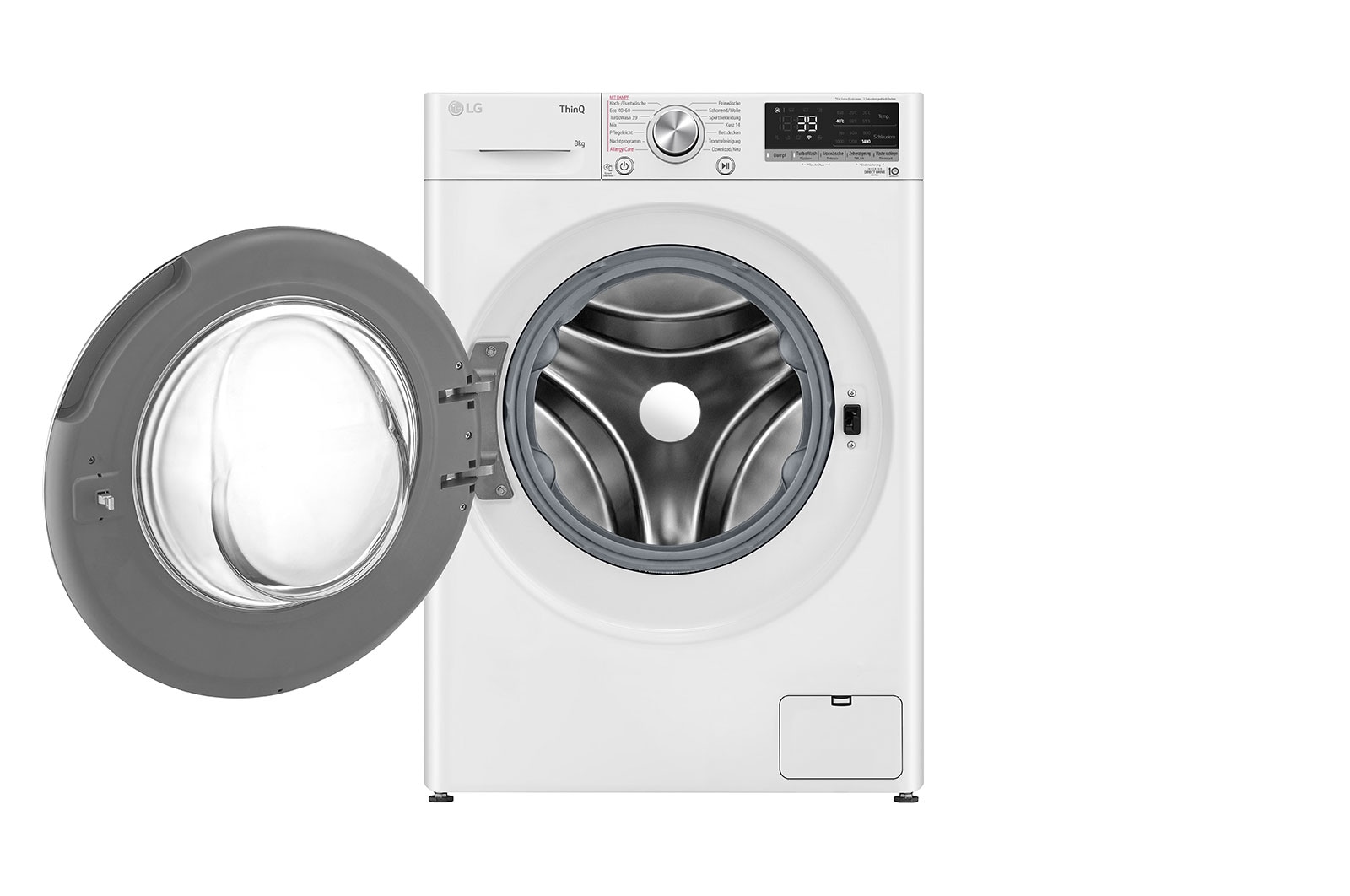 LG Waschmaschine (8 kg, 1.400 U./Min., EEK A) mit weißem Bullaugenring | F4WV5080, F4WV5080