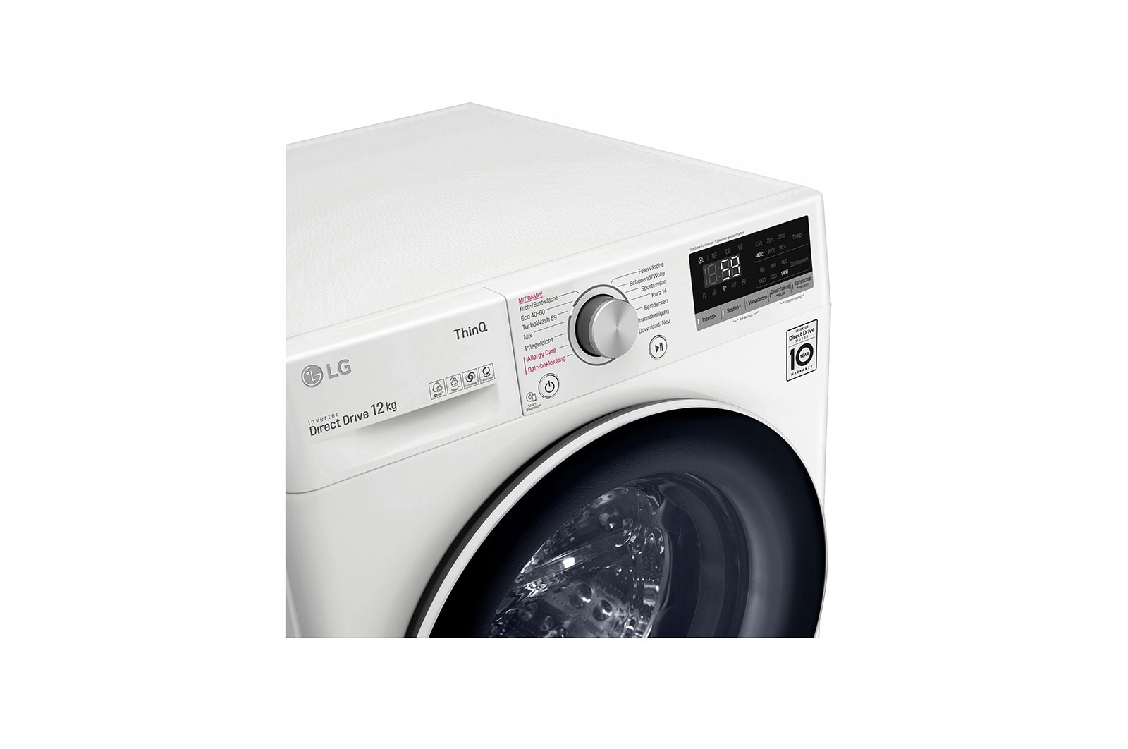 LG Waschmaschine mit AI DD®  | 12 kg | Energieeffizienzklasse B | 1.400 U./Min. | Steam | Add Item | Neue Wohlfühl-Trommel | Wi-Fi-Funktion, F4WV512P0