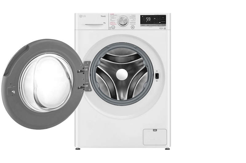 LG Waschmaschine Weiß (A, 8 kg, 1.360 U./Min.) mit AI DD® & TurboWash®360° | F4WV7080, F4WV7080