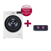 Vorderseite von Waschmaschine mit 8 kg Kapazität | F4WV7080 &amp; LG XBOOM Go PN7 Bluetooth Speaker F4WV7080 PN7