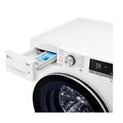 LG Waschmaschine mit 8 kg Kapazität | Energieeffizienzklasse A | 1.400 U./Min. | Weiß mit schwarzem Bullauge | F4WV7081, F4WV7081