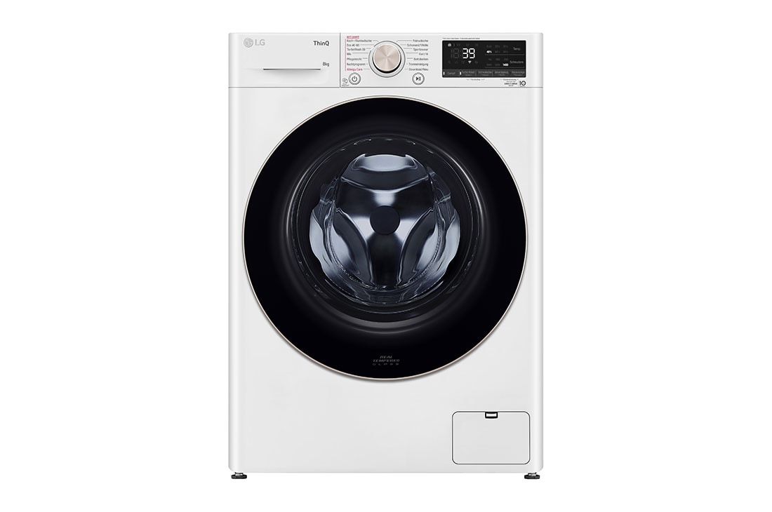 LG Waschmaschine (8 kg, 1.400 U./Min., EEK A) mit roségoldenem Bullaugenring | F4WV708P1R, F4WV708P1R