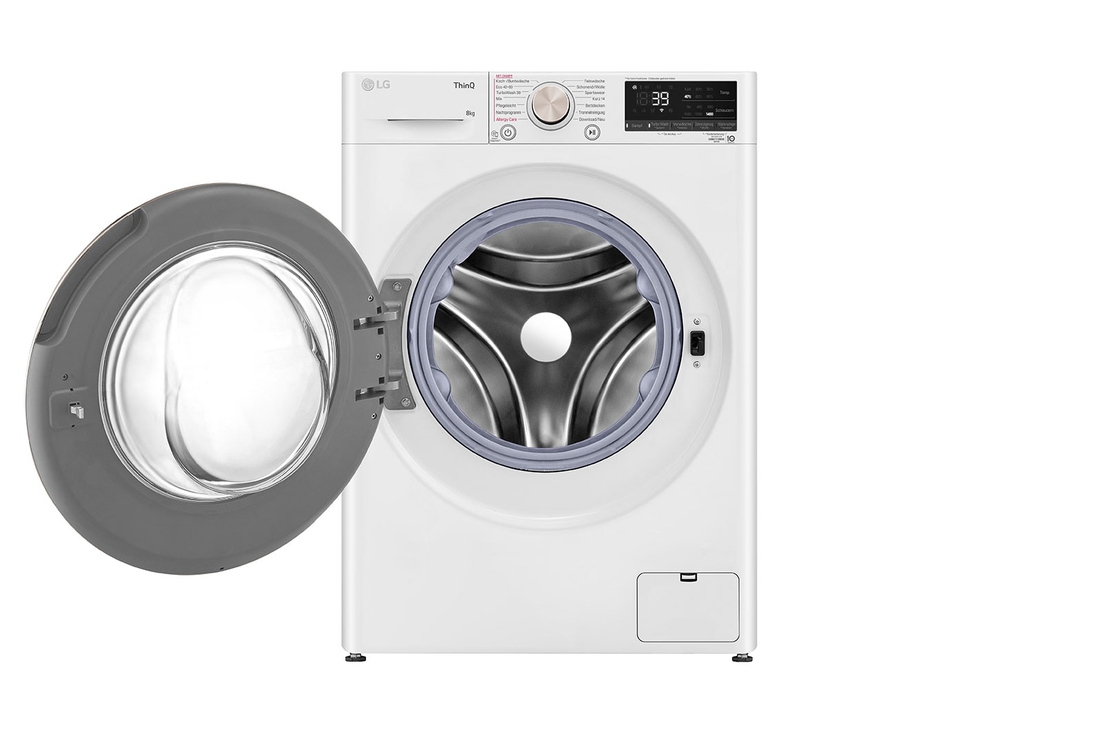 LG Waschmaschine (8 kg, 1.400 U./Min., EEK A) mit roségoldenem Bullaugenring | F4WV708P1R, F4WV708P1R