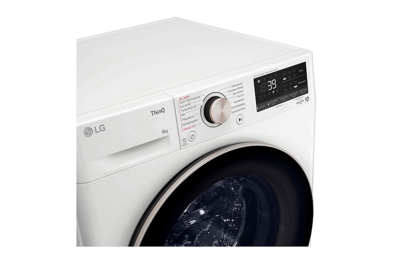 LG Waschmaschine (8 kg, 1.400 U./Min., EEK A) mit roségoldenem Bullaugenring | F4WV708P1R, F4WV708P1R