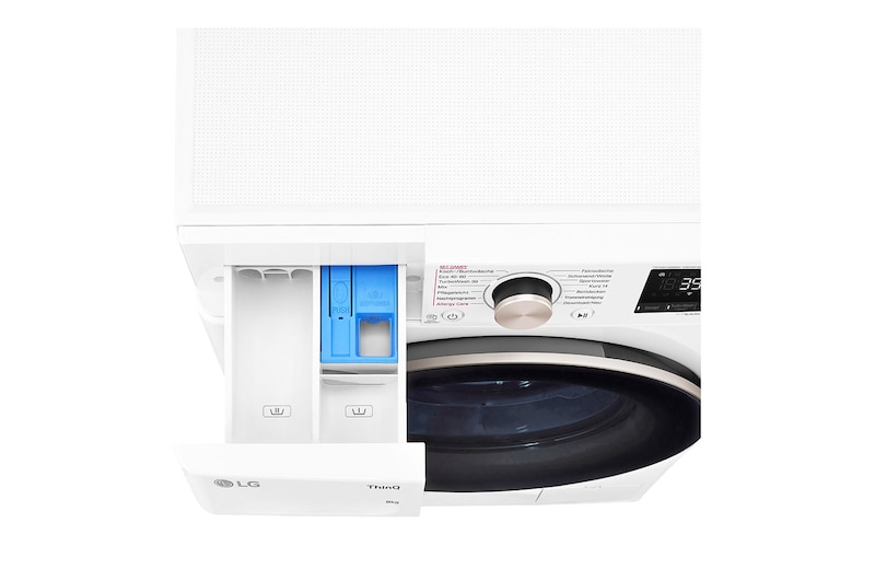 LG Waschmaschine (8 kg, 1.400 U./Min., EEK A) mit roségoldenem Bullaugenring | F4WV708P1R, F4WV708P1R