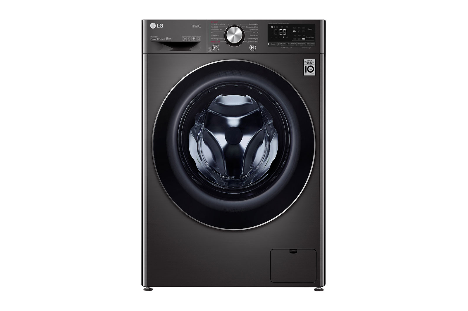 Waschmaschine LG Metallic DE F4WV708P2BA | Steel Black LG |