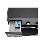 LG Waschmaschine Metallic Black Steel (A, 8 kg, 1.360 U./Min.) mit AI DD® & TurboWash®360° | F4WV708P2BA, F4WV708P2BA