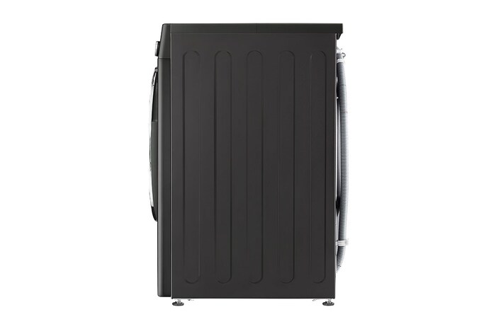 LG Waschmaschine Metallic Black Steel (9 kg, 1.400 U./Min., EEK A) mit Chrom-Bullaugenring | F4WV709P2BA, F4WV709P2BA