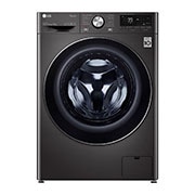 LG Waschmaschine mit 9 kg Kapazität | Energieeffizienzklasse A | Metallic Black Steel mit Chrom-Bullaugenring  |  F4WV709P2BA, F4WV709P2BA