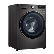 LG Waschmaschine Metallic Black Steel (9 kg, 1.400 U./Min., EEK A) mit Chrom-Bullaugenring | F4WV709P2BA, F4WV709P2BA