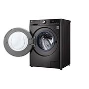 LG Waschmaschine mit 9 kg Kapazität | Energieeffizienzklasse A | Metallic Black Steel mit Chrom-Bullaugenring  |  F4WV709P2BA, F4WV709P2BA