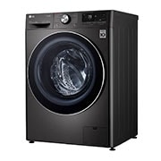 LG Waschmaschine mit 9 kg Kapazität | Energieeffizienzklasse A | Metallic Black Steel mit Chrom-Bullaugenring  |  F4WV709P2BA, F4WV709P2BA