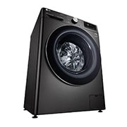 LG Waschmaschine mit 9 kg Kapazität | Energieeffizienzklasse A | Metallic Black Steel mit Chrom-Bullaugenring  |  F4WV709P2BA, F4WV709P2BA