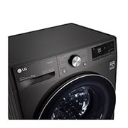 LG Waschmaschine mit 9 kg Kapazität | Energieeffizienzklasse A | Metallic Black Steel mit Chrom-Bullaugenring  |  F4WV709P2BA, F4WV709P2BA