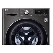 LG Waschmaschine mit 9 kg Kapazität | Energieeffizienzklasse A | Metallic Black Steel mit Chrom-Bullaugenring  |  F4WV709P2BA, F4WV709P2BA