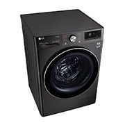 LG Waschmaschine mit 9 kg Kapazität | Energieeffizienzklasse A | Metallic Black Steel mit Chrom-Bullaugenring  |  F4WV709P2BA, F4WV709P2BA