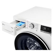 LG Waschmaschine mit 10,5 kg Kapazität | Energieeffizienzklasse A | 1.400 U./Min. | Weiß mit weißem Bullaugenring | F4WV70X0, F4WV70X0