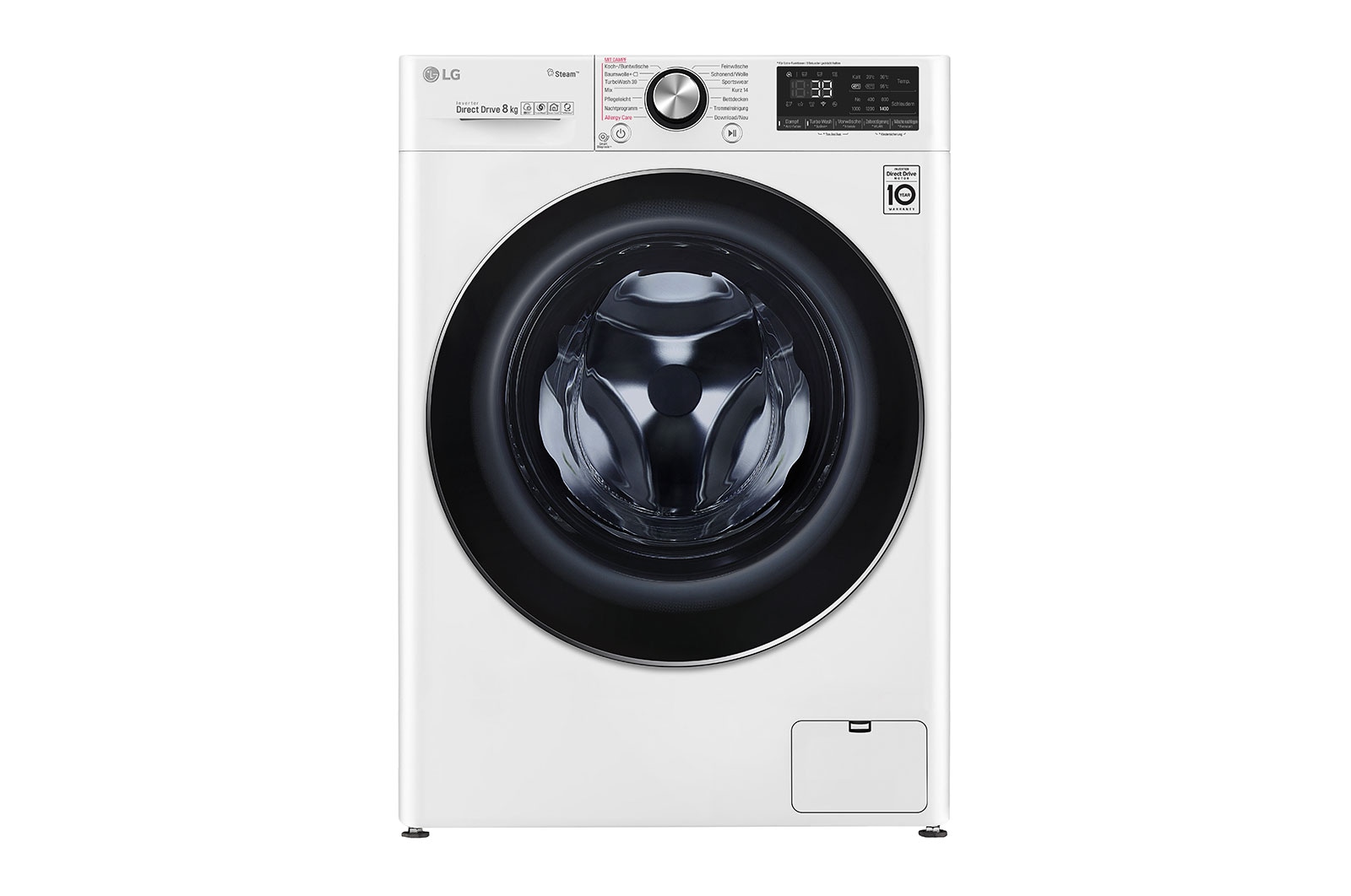 Vorderseite von Waschmaschine | 8 kg | AI Direct Drive™ | Steam&#43;™ | TurboWash 360° F4WV908P2