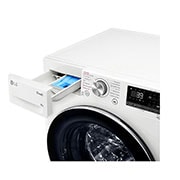 LG Waschmaschine mit 8 kg Kapazität | Energieeffizienzklasse A | 1.400 U./Min. | Weiß mit Chrom-Bullaugenring | F4WV908P2C, F4WV908P2C
