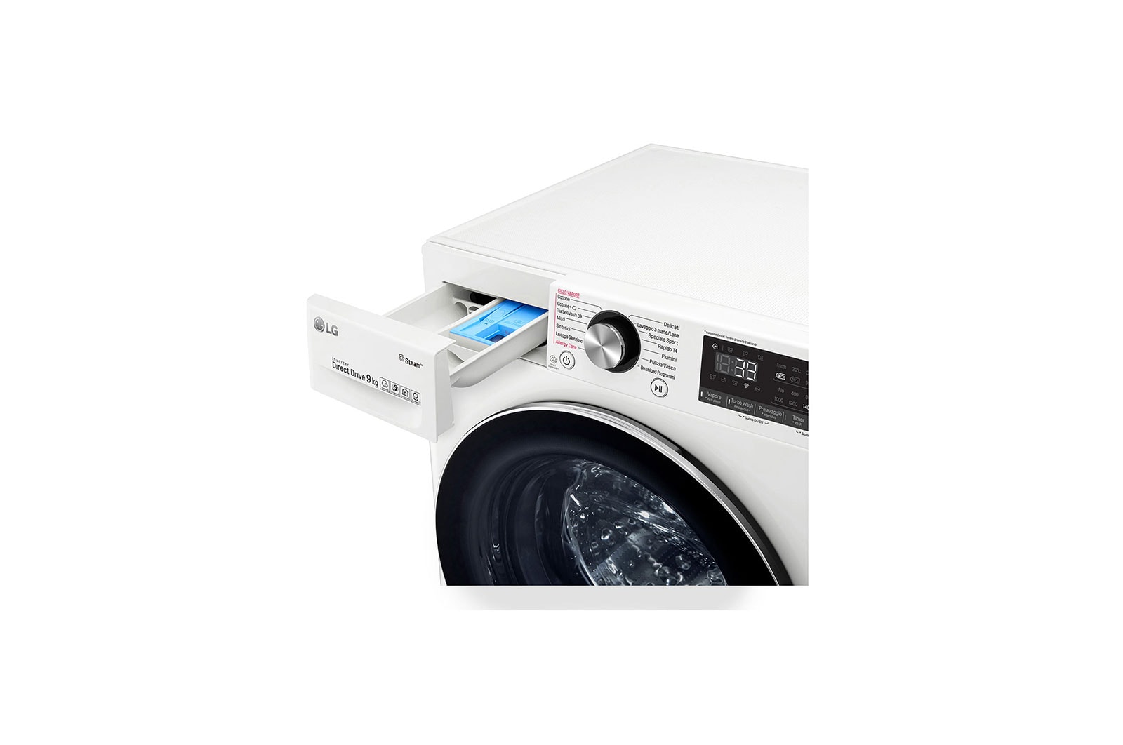 LG Waschmaschine | 9 kg | AI DD™ | Steam+™ | TurboWash™360°      , F4WV909P2
