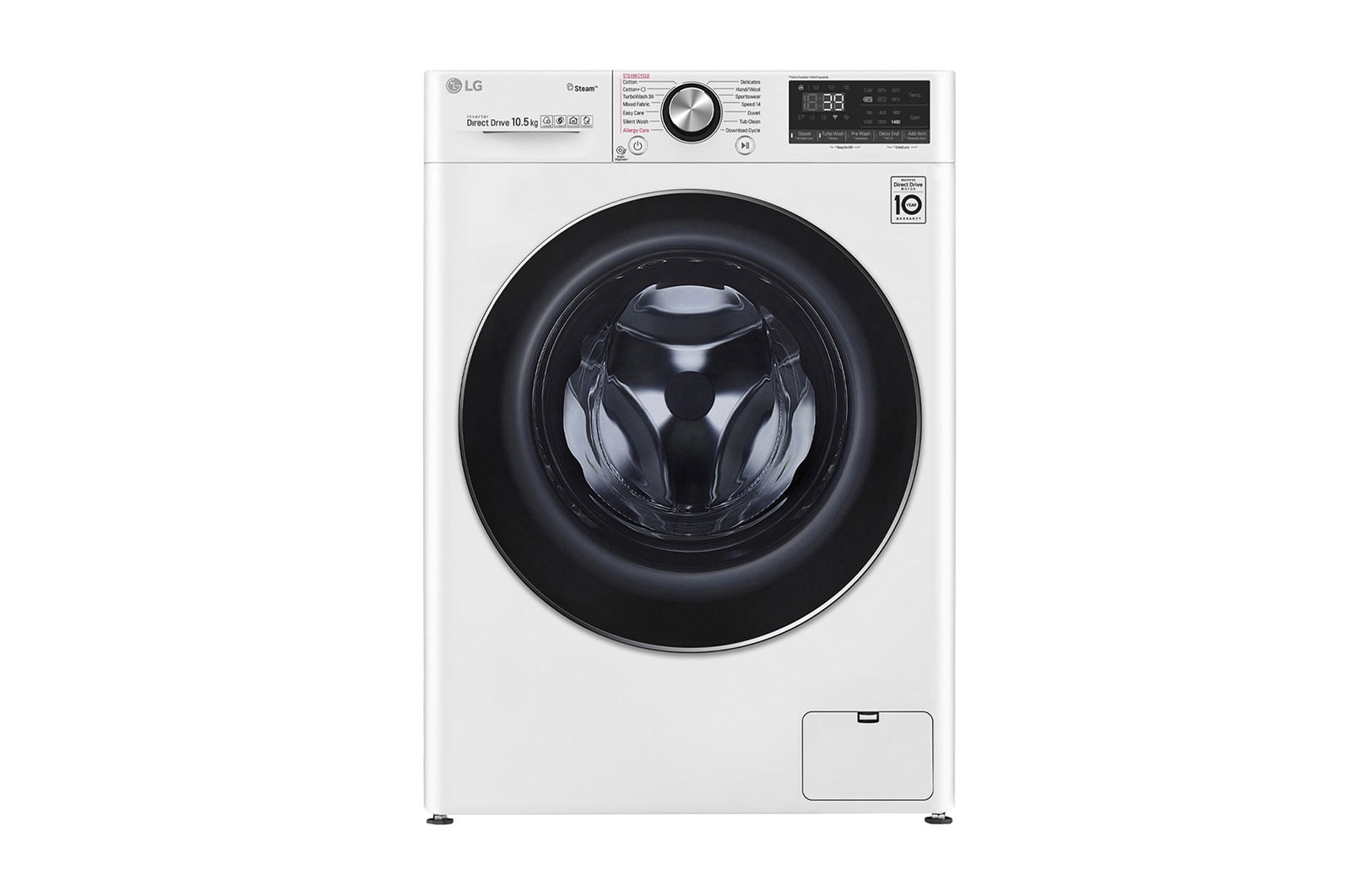 Vorderseite von Waschmaschine | 10,5 kg | AI DD™ | Steam&#43;™ | TurboWash™360°  F4WV910P2