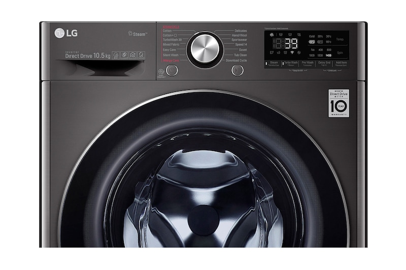 LG Waschmaschine | 10,5 kg | AI DD™ | Steam+™ | TurboWash™360°, F4WV910P2S