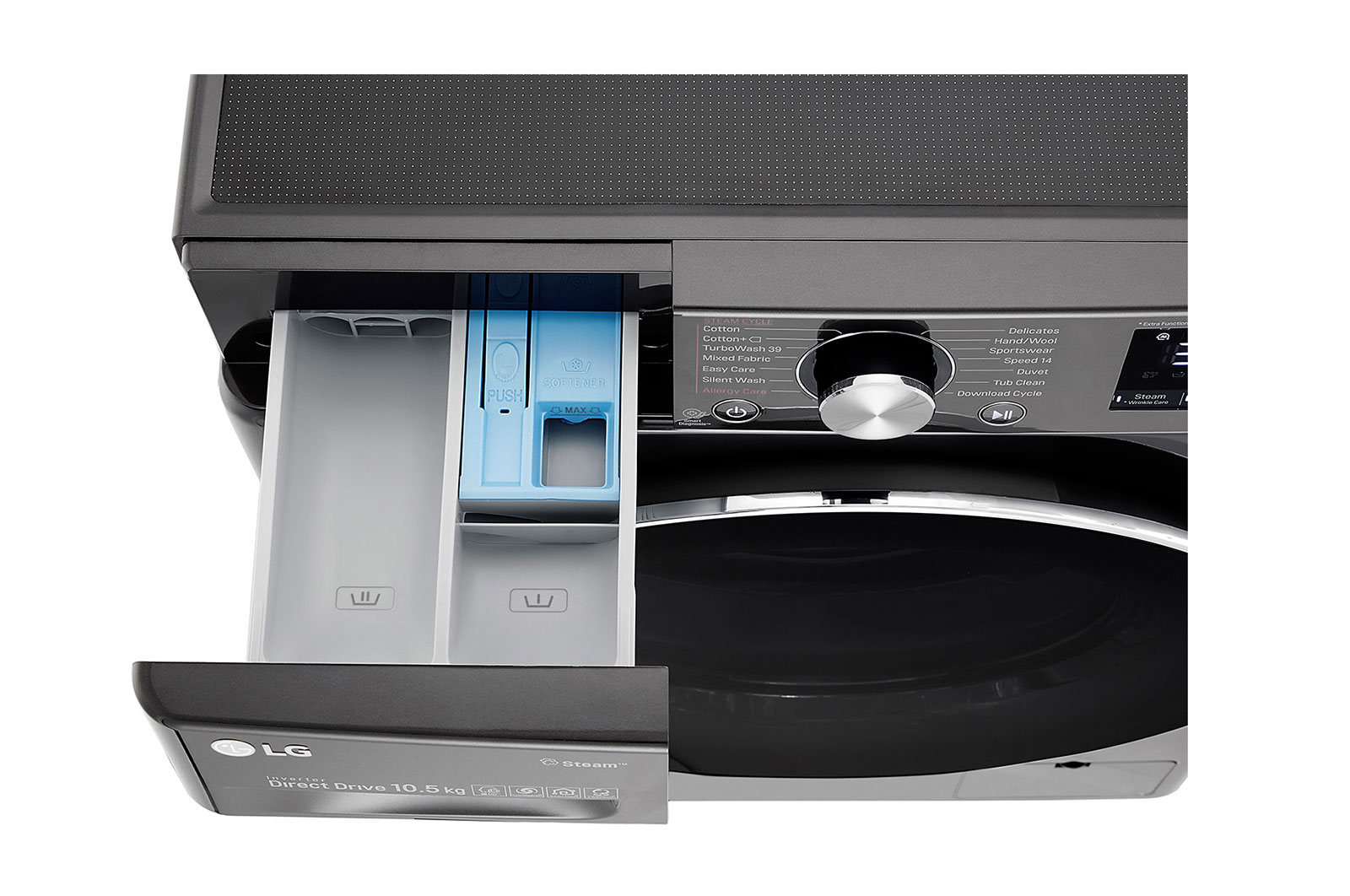 LG Waschmaschine | 10,5 kg | AI DD™ | Steam+™ | TurboWash™360°, F4WV910P2S