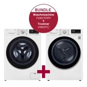 LG Waschmaschine mit AI DD® | 9 kg | EEK A | 1.600 U./Min. | Steam | F6WV709P1 & Trockner mit Dual Inverter Wärmepumpentechnologie & Sicherheitsglastür | EEK A+++ | V9R09TC, F6WV709P1.V9R09TC