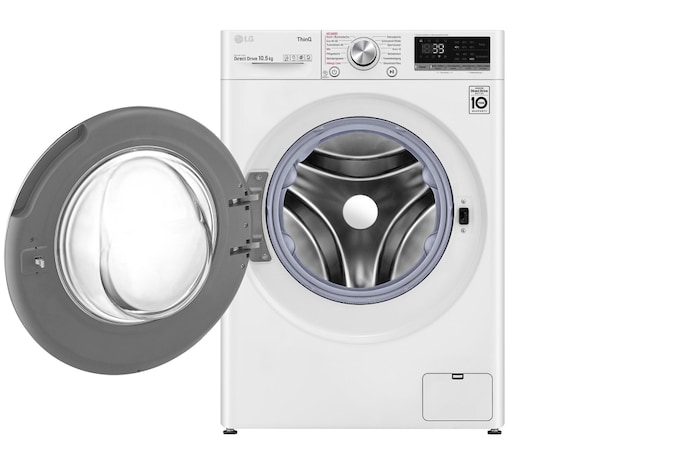 LG Waschmaschine Weiß (A, 10,5 kg, 1.560 U./Min.) mit AI DD® & TurboWash®360° | F6WV710P1, F6WV710P1