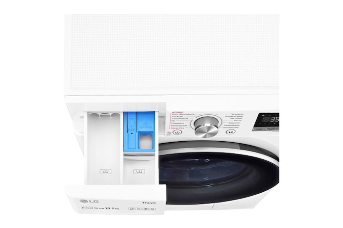 LG Waschmaschine Weiß (A, 10,5 kg, 1.560 U./Min.) mit AI DD® & TurboWash®360° | F6WV710P1, F6WV710P1