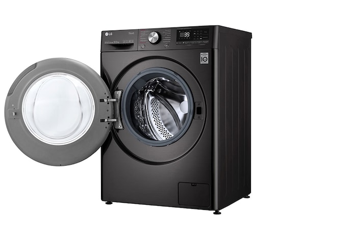 LG Waschmaschine Metallic Black Steel (A, 10,5 kg, 1.560 U./Min.) mit AI DD® & TurboWash®360° | F6WV710P2S, F6WV710P2S