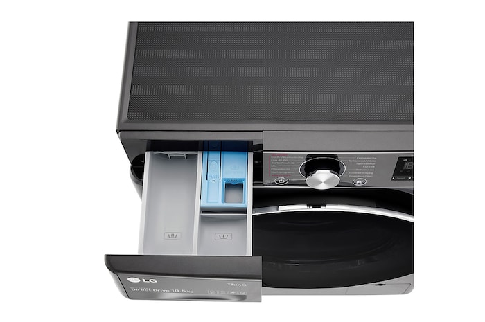 LG Waschmaschine Metallic Black Steel (A, 10,5 kg, 1.560 U./Min.) mit AI DD® & TurboWash®360° | F6WV710P2S, F6WV710P2S