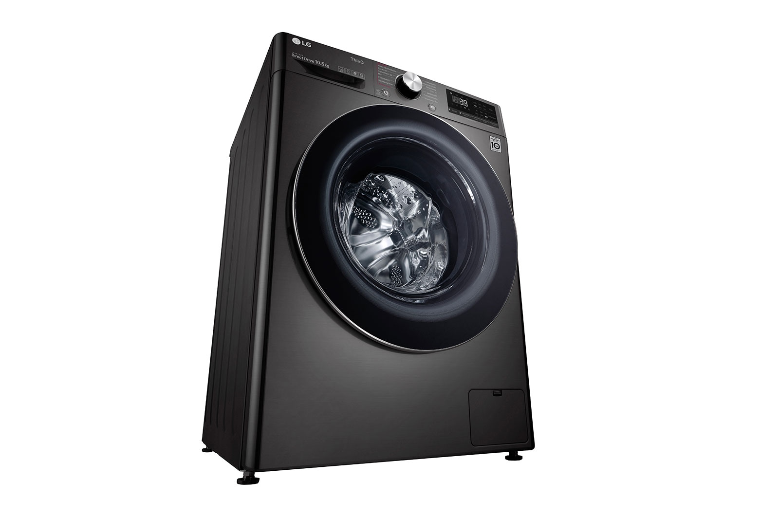 LG Waschmaschine Metallic Black Steel (A, 10,5 kg, 1.560 U./Min.) mit AI DD® & TurboWash®360° | F6WV710P2S, F6WV710P2S