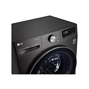 LG Waschmaschine mit AI DD® | 10,5 kg | Energieeffizienzklasse A | 1.600 U./Min. | Steam | TurboWash®360° | Wi-Fi-Funktion | Metallic Black Steel, F6WV710P2S