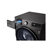 LG Waschmaschine mit AI DD® | 10,5 kg | Energieeffizienzklasse A | 1.600 U./Min. | Steam | TurboWash®360° | Wi-Fi-Funktion | Metallic Black Steel, F6WV710P2S