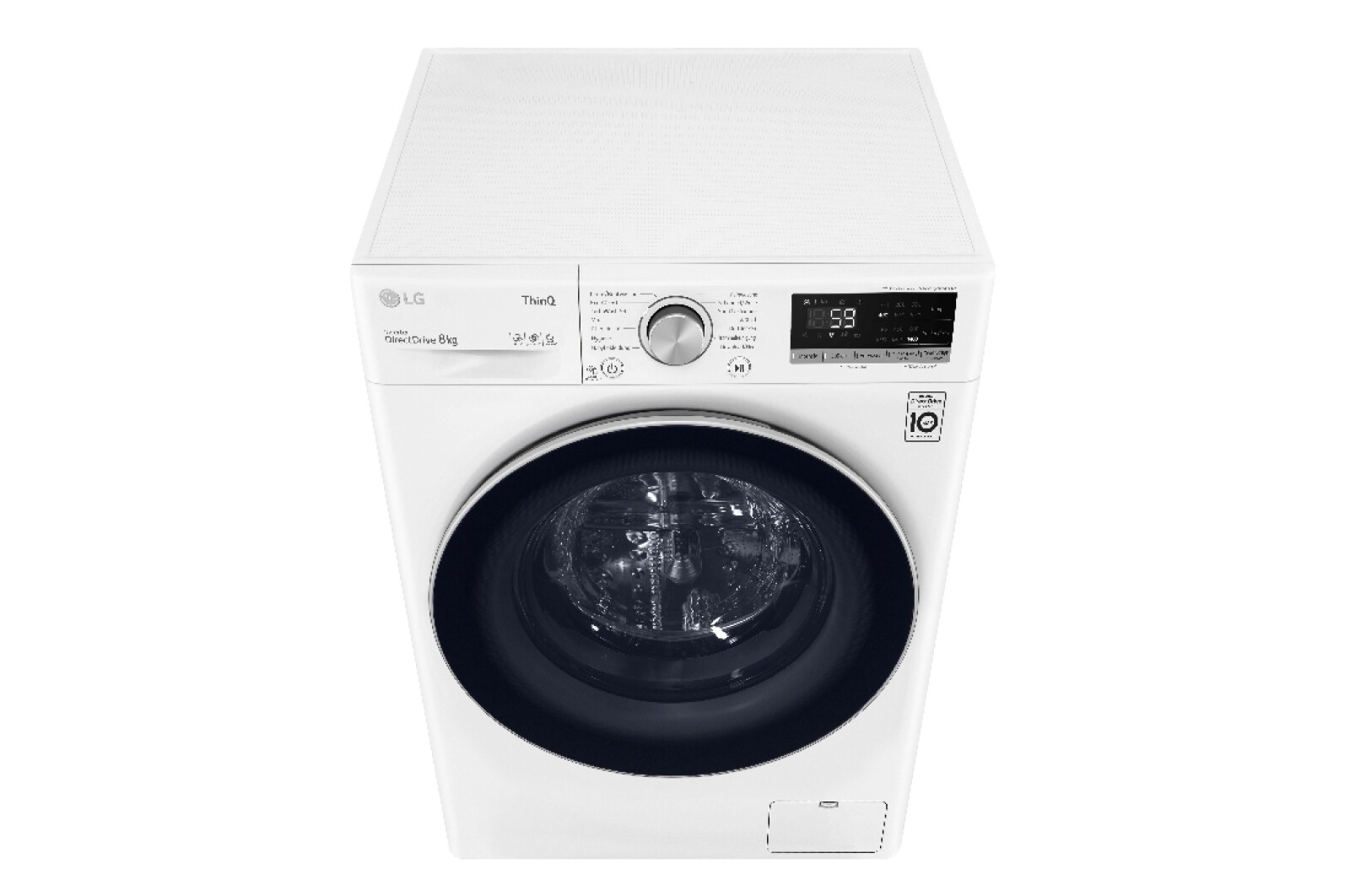 LG Waschmaschine mit  8 kg Kapazität | Energieeffizienzklasse B | 1400 U/Min. | Weiß mit silbernem Bullaugenring | V4W800B, V4W800B