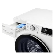 LG Waschmaschine mit  8 kg Kapazität | Energieeffizienzklasse B | 1400 U/Min. | Weiß mit silbernem Bullaugenring | V4W800B, V4W800B